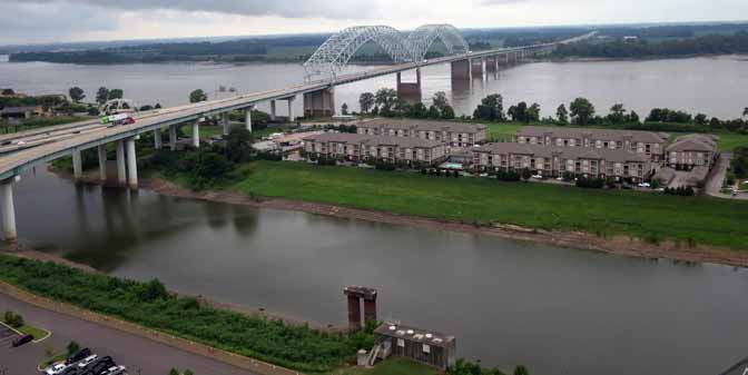 Ausblick auf den Mississippi bei Memphis