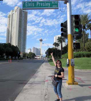 USA Reisende auf EP Boulevard in Las Vegas